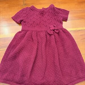 Janie & Jack Burgundy Knit Shortsleeve Dress Girls Size 4